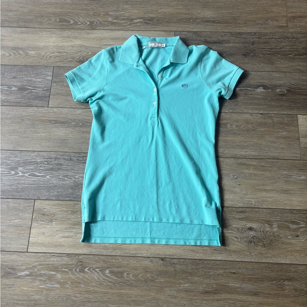 Southern Tide The Skip Jack Polo Shirt Sz S Aqua Preppy Fish Summer Nantucket